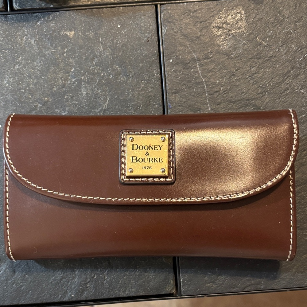 Dooney & Bourke Chocolate Leather Clutch